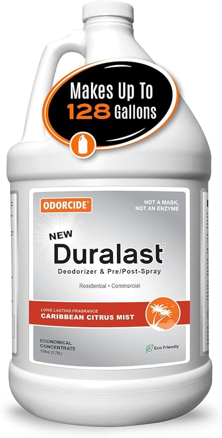 Odorcide Duralast Caribbean Citrus Mist Pet Urine Odor Eliminator - Pet Deodorizers for Home for Strong Odors - Pet Urine Deodorizer with Non-Enzymatic Formula (1 Gallon)
