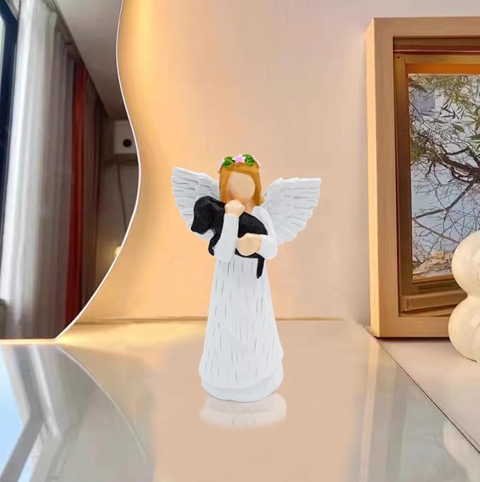 Anrkets Angel of Friendship Pet Memorial Gift – Dog Remembrance Angel Figurine with 7 Chakra Rainbow Bridge Bracelet, Sympathy Gift for Loss of a Beloved Dog
