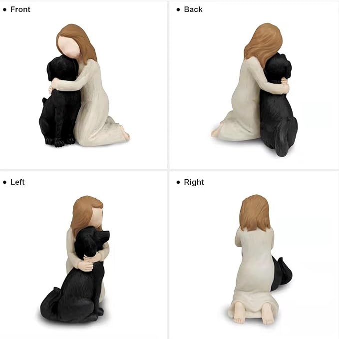 Generic Dog Lovers Figurines - Decorative Angel Dog Figurine | Sculpture for Pet Memorial, Dog Memorial, Dog Memorial for Dog Lovers for Shelf, Bedroom, Den, Dormitory, Tabletop, Apartment, Black