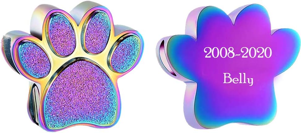 Pet Urns For Dogs/Cats - Pet Ashes Necklace - Paw Print Urn Necklace with Mini Keepsake Urn Memorial Ash Jewelry
