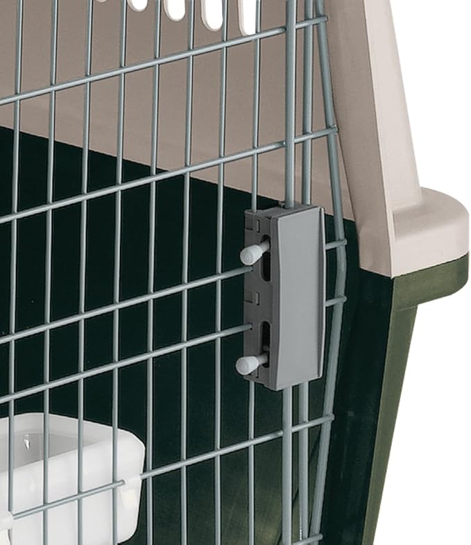 Ferplast Carrier for Large Dogs Atlas 60 Classic, Pet Carrier for Large Dogs with Bowl Included, Plastic-Coated Metal Door, Safety Closing System, Aeration grids, 61 x 91 x h 66.5 cm Green