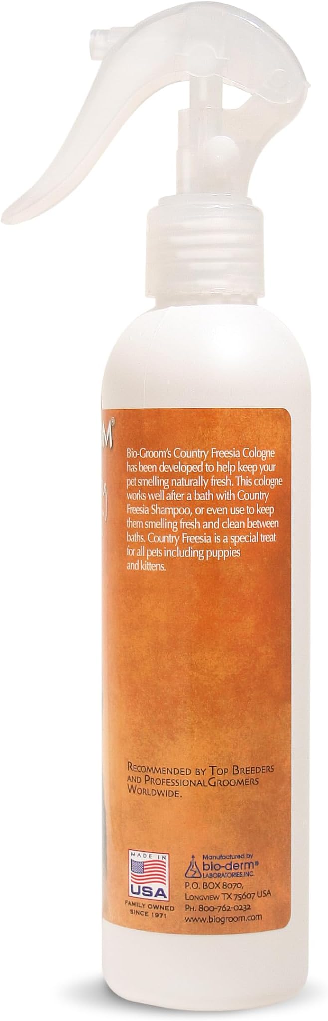 Bio-groom Country Freesia Dog Cologne - Deodorizing Spray, Dog Bathing Supplies, Puppy Wash, Cat & Dog Grooming Supplies, Cruelty-Free, Made in USA, Dog Perfume - 8 fl oz 1-Pack