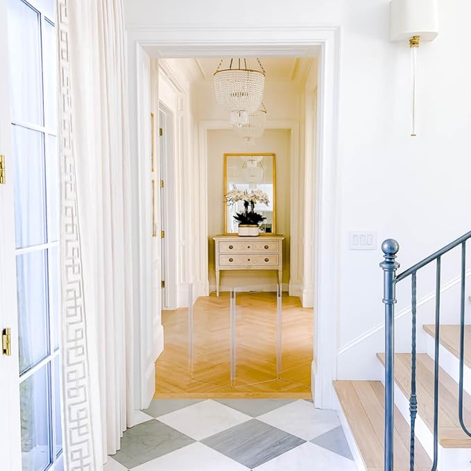 Hiddin Clear Acrylic Dog Gate - Low Zig Zag Clear Pet Gate for Home 6 Panels - Sturdy Free-Standing Design - Modern Acrylic Dog Pen - Transparent Pet Gates for Home - Safe & Stylish