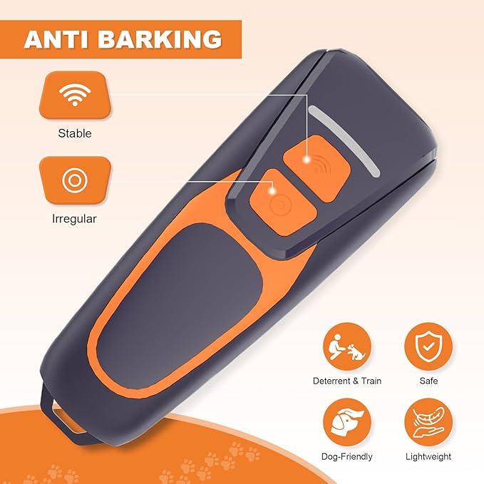 Dog Bark Deterrent Devices, Rechargeable Ultrasonic Anti Barking Device for Dogs, Dog Bark Control Devices 50FT Range Safe for Dogs & Human Portable Indoor Outdoor Dog Barking Silencer, Dog Training