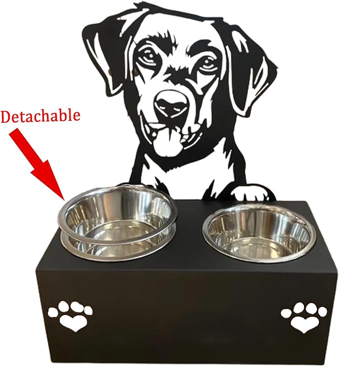 Personalized Dog Food Bowl Holder,Customized with Your Pet'S Name Pet Feeding Supplies Bowl Stainless Steel Dog Food and Water Dishes Gift for Pet Lovers (Labrador)