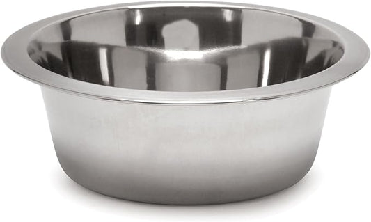 INDIPETS Standard Feeding Dish: Pet Water and Food Bowl | 5 Quart, Stainless Steel (PN: 800012)
