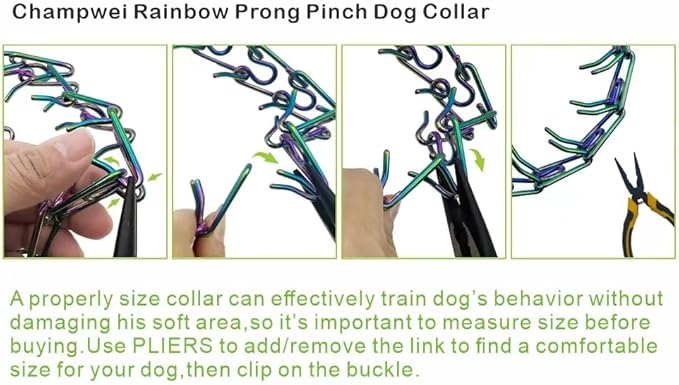 No Pull Dog Collar Dog Training Collar for Small Medium Large Dogs (Rainbow Color, XL)