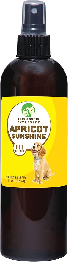 Bath & Brush Therapies ShowSeason Apricot Sunshine Pet Cologne 12.5 oz For Dogs | Long-Lasting Odor Eliminator | Paraben-Free | Biodegradable and Non-Toxic | Made in USA