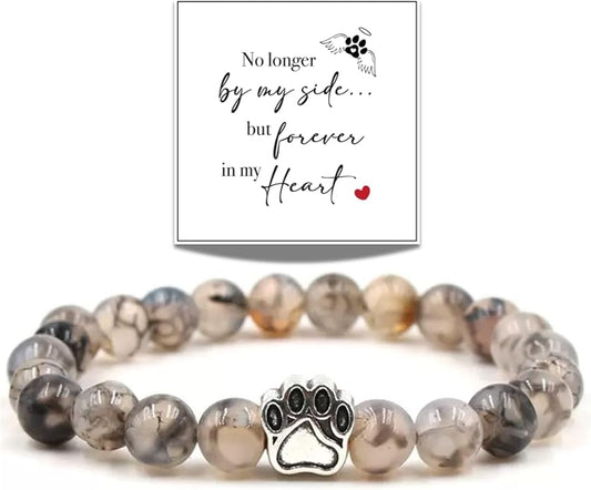 LINGYUAN Pet Memorial Gifts for Dogs Cats, Pet Memorial Bracelet, Remembrance Pet Loss Sympathy Gift for Cat Dog Lovers, Bereavement Gifts for Loss of Pet