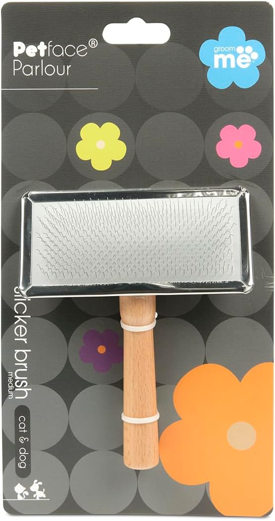 Petface Slicker Brush for Dogs/Cats, Medium,Brown