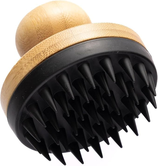 Doggy Style Small Dog Grooming Brush – Bamboo Bath Brush with Soft Silicone Bristles, Pet Scrubber for Shedding, Bathing & Massaging, Eco-Friendly Puppy Grooming Tool