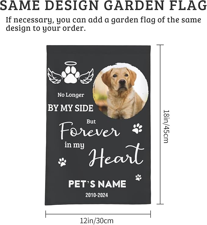 Cowcute Personalized Dog Memorial Gifts for Loss of Dog, Customized Pet Memorial Stone with Photo Name Dates, Cat Headstone Cemetery Decorations for Grave, Pet Loss Gifts for Dog Mom Cat Lovers Owner