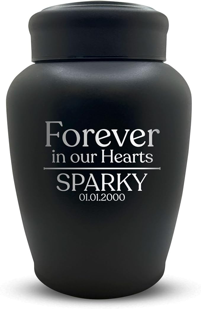 Personalized Custom Dog Urn Engraved Dog Name and Date - Stainless Steel Cremation Urn for Large Dogs Ashes with Airtight Closure | up to 150 lbs Capacity | Forever in Our Hearts