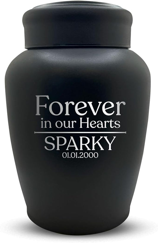 Personalized Custom Dog Urn Engraved Dog Name and Date - Stainless Steel Cremation Urn for Large Dogs Ashes with Airtight Closure | up to 150 lbs Capacity | Forever in Our Hearts