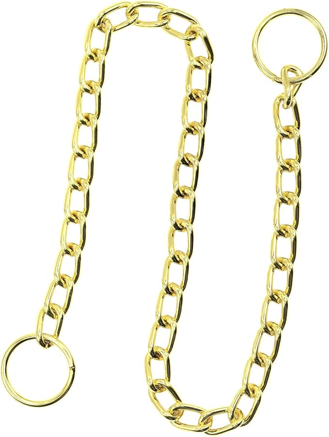 Choke Chain for Dogs, Metal Slip Link Training Heavy Duty Dog Choker Collar Puppy Collars for Small Medium Large Big XL Breed Dogs, Silver+Gold M