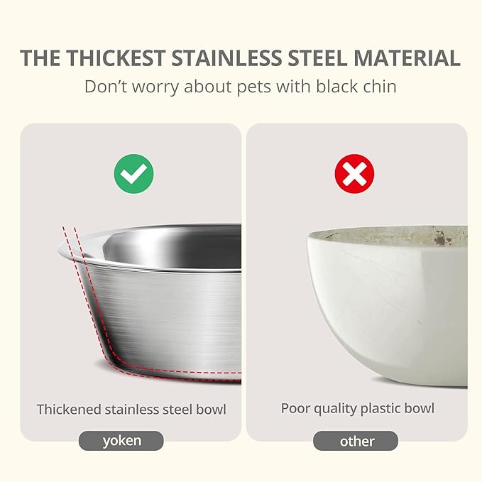 Raised Dog Bowls, Elevated Dog Bowls for Wearing Cone,Cocker Spaniel Long Ears,Neck Stress-Free,Non-Slip Stianless Steel Bowl for Large Dogs