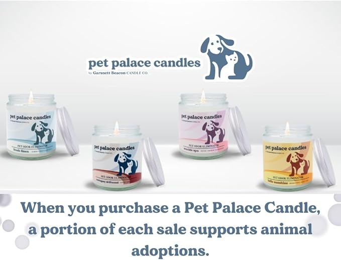 Pet Palace Candles - Odor Eliminator Candle, Incredible Scents - 100% Soy - Neutrolizer Eliminates Odors from Pets, Smoke, Urine, and More. Eco-Friendly and Non-Toxic (Fresh Linen)