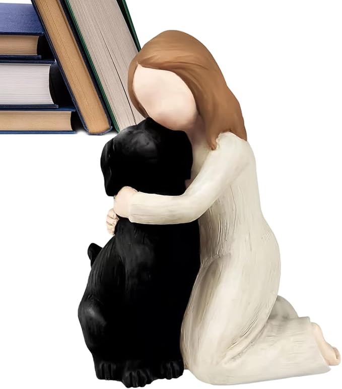 Generic Dog Lovers Figurines - Decorative Angel Dog Figurine | Sculpture for Pet Memorial, Dog Memorial, Dog Memorial for Dog Lovers for Shelf, Bedroom, Den, Dormitory, Tabletop, Apartment, Black
