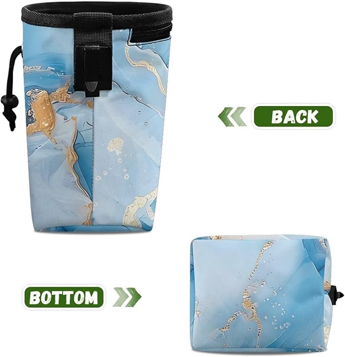 Marble Pet Treat Pouch Portable Training Treat Bag Dog Food Dispenser Pet Feed Snack Reward Bait Bag Behavior Aids for Puppy Travel or Outdoor Use