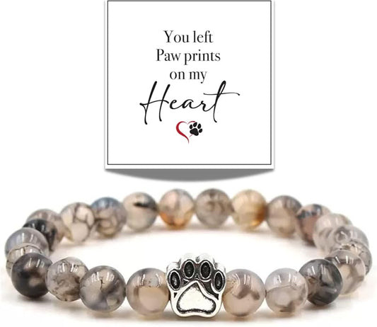 LINGYUAN Pet Memorial Gifts for Dogs Cats, Pet Memorial Bracelet, Remembrance Pet Loss Sympathy Gift for Cat Dog Lovers, Bereavement Gifts for Loss of Pet