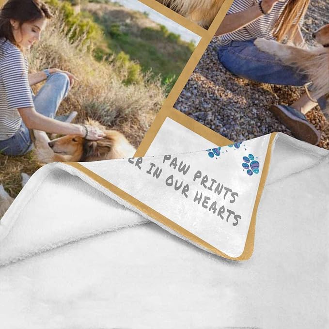 Artsadd Custom Memorial Blanket with Photos and Name-in Loving Memory Gifts Personalized for Loved Ones Lost-Remembrance Blankets for Dogs Cats Pets Lover-Three Pictrures
