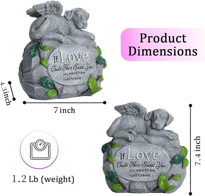 Dog Memorial Gifts for Loss of Dog - Forever My Guardian Angel Garden Dog Memorial Stone，Dog Passing Away Sympathy Gifts - Thoughtful Pet Loss Sympathy Gifts