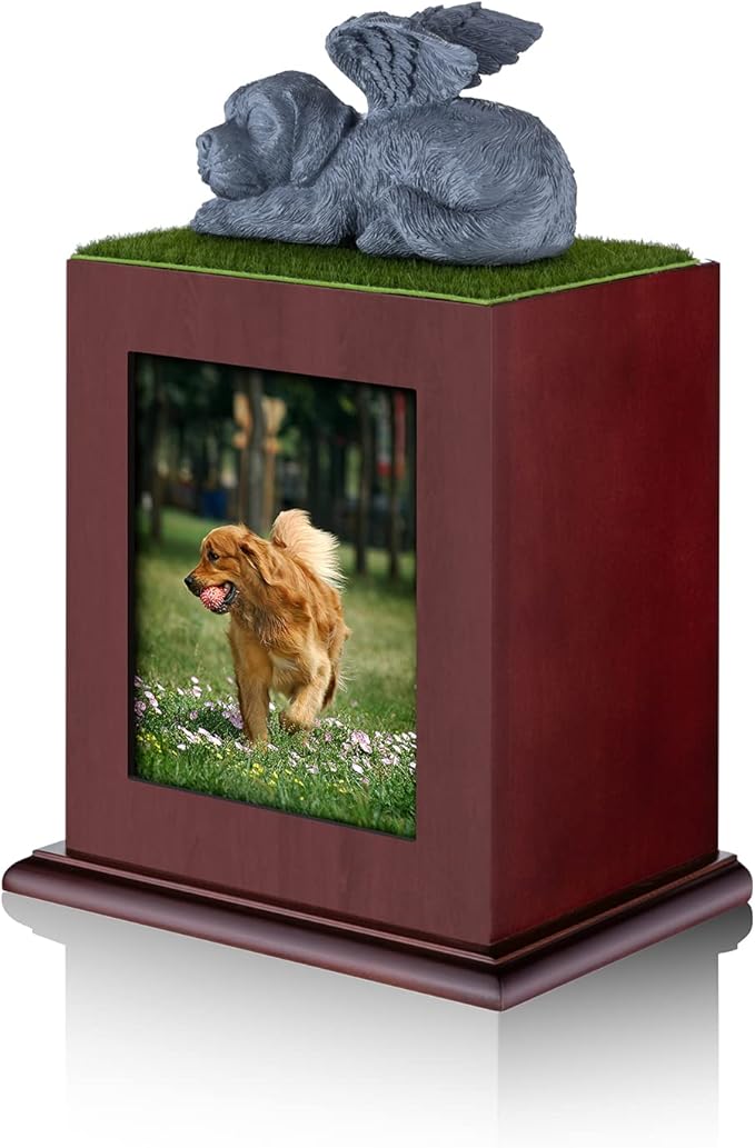 NEWDREAM Pet Cremation Urns pet urns for Large Dogs Ashes Dog Ashes Urn, Box for Dog Ashes, Pet Ashes Photo Box,Ash Box for Dogs, Wood Keepsake Memorial Urns (Dog)