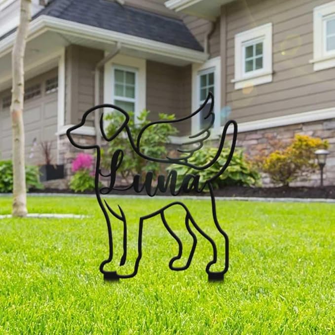 Custom Metal Pet Grave Markers Dog Memorial Plaque, Waterproof Dog Grave Markers Outdoor, Memorial Garden Decor for Loss of Beloved Pet, Personalized Sympathy Gift for Dogs