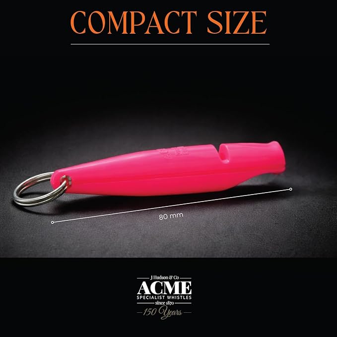 ACME 210.5 Professional Dog Training Whistle with Lanyard. BPA-Free Plastic. 90 dBA. Standardized 5700Hz Frequency for Smaller Dogs. Weatherproof. Made in The UK (Day Glow Pink)