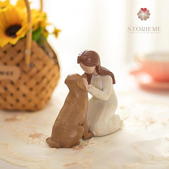 Loss of Dog Sympathy Gift: Pet Memorial Bereavement Remembrance Gifts for Dogs Lovers - Golden Retriever Figurine Decorations (5.2" x 4.3")