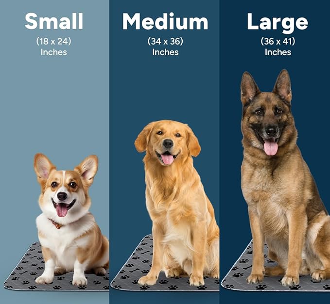 Washable Pee Pads for Dogs, 2 Pack Large 34"x36" Super Absorbent Dog Training Pads,100% Waterproof Non-Slip Dog Pads for Whelping, Reusable Puppy Pads to Protect Your Floor