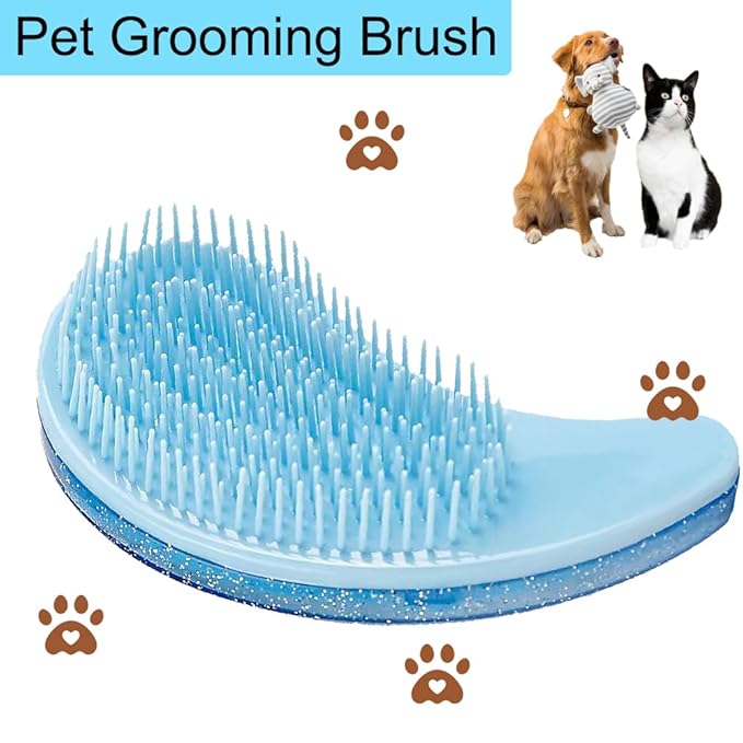 Puppy Brush, Soft Dog Brush for Grooming, Puppy Hair Remover Brush Comb, Grooming Tool for Poodles,Teddy, Yorkies, Maltese, Shih Tzu, Chihuahua, Starsky Blue