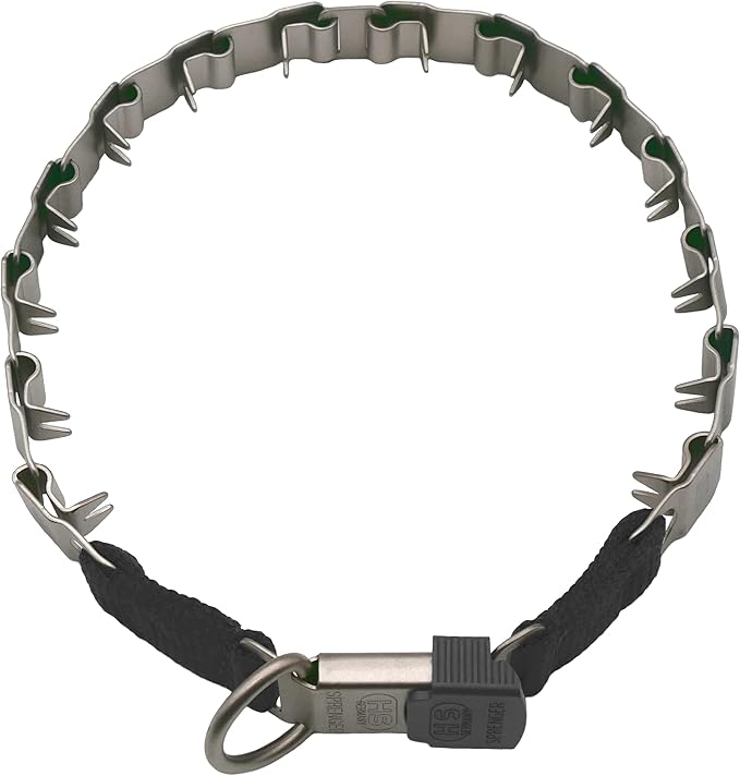 Herm Sprenger NeckTech Sport Matt Stainless Steel Dog Prong Collar with ClicLock Buckle and D-Ring No-Pull Pinch Collar for Small Medium Large Dogs Made in Germany (24in (60cm))