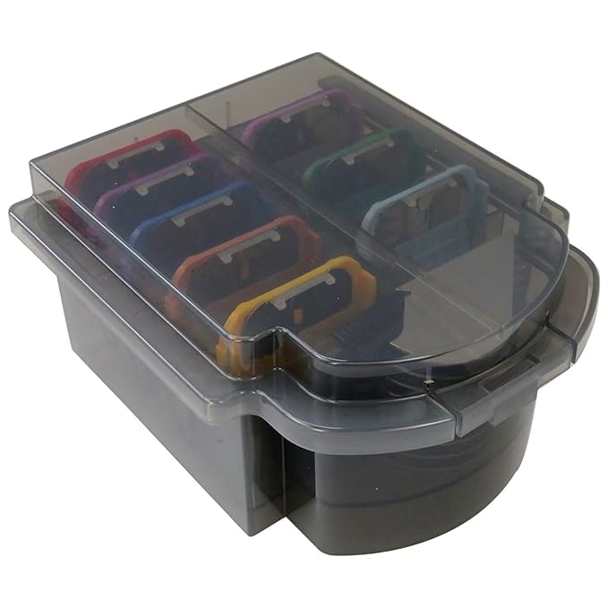Animal Stainless Steel Attachment 9 Color Guide Comb Set Fit for Most Oster/Wahl/Andis Detachable-Style Clippers (ONLY Snap on Size #10/15/30 blades), Easy to Install