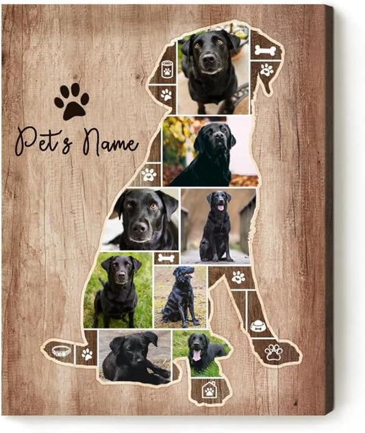 Benicee Shop Labrador Retriever Gifts, Labrador Dog Photo Collage Canvas, Gift for Labrador Lovers, Labrador Dog Memorial Canvas, Labrador Wall Art