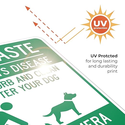 Pet Waste Leash-Curb and Clean Up After Your Dog Under Camera Surveillance Sign, (SI-63188) 24x30 Inches, 55 mil Thick HDPS (high Density polystyrene), Made in USA