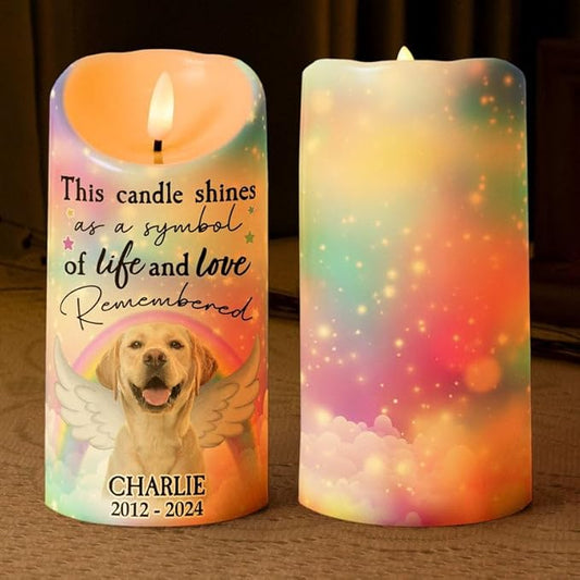 Custom Pet Photo Led Candle Decor Gift for Dog Mom Dog Dad Cat Mom Cat Dad Christmas Remembrance Memorial Sympathy Gifts