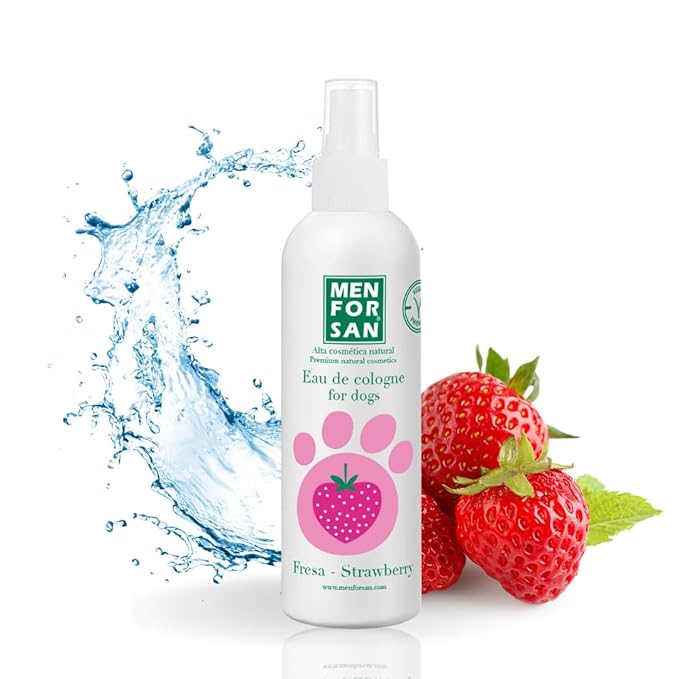 MENFORSAN Eau de Cologne Strawberry for dogs 100% Natural, Vegan-Friendly, Alcohol Free