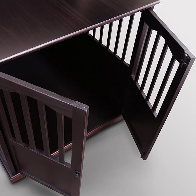 Casual Home Wooden Extra Large Pet Crate, End Table, Espresso