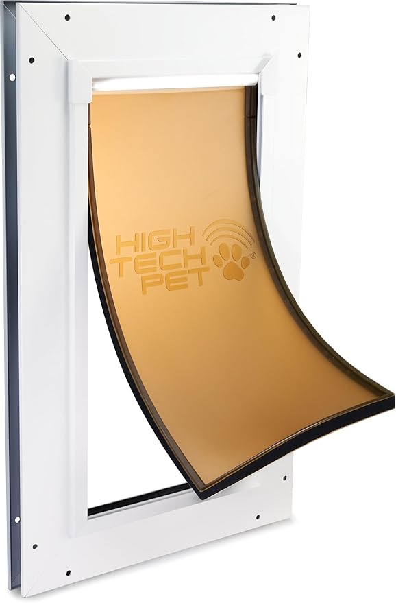 DuraFlex Heavy-Duty Aluminum Frame Pet Door for Large-Sized Dogs (10.5” X 21.25” Pet Opening) by High Tech Pet - Easy Installation Dog Door, Door Mount, Air Tight, Security Panel - AF-3-L