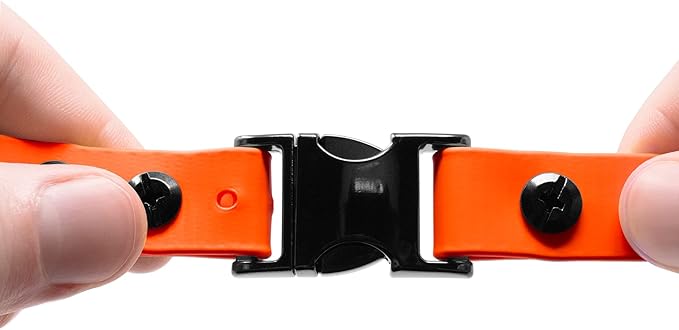 Educator 1-Inch Dog Training Collar Strap – ONLY Fits FE-580, ET-800 & UL-1200 Receivers – NOT Compatible with Mini Educator (ET-300/ET-400) – Quick Snap Biothane Bungee Collar, Orange