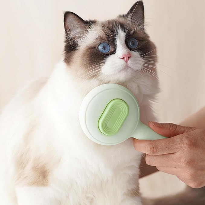 Premium Universal Pet Grooming Brush with Stainless Steel Pins Ideal for All Breeds Long Short Haired Cat or Dog,Ergonomic All-in-One Reduces Tanglesand PromotesHealthy Coat with Gentle (Green)