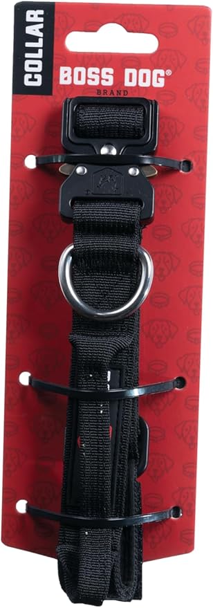 Boss Dog Tactical Collar, Black, Small