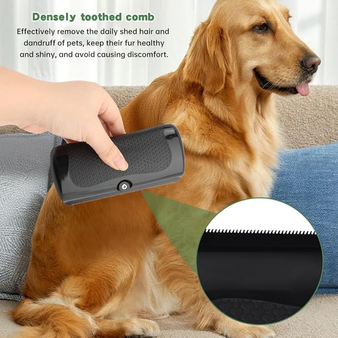 Deshedding Brush with Steel Comb,Dog Brush for Shedding,Pet Hair Removal Tool for Cats, Dogs, Rabbits, Horses, Matted Hair, Loose Hairs ﻿