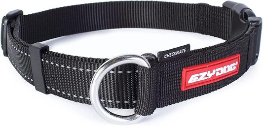 EzyDog Checkmate Martingale Collar for Dogs – Premium Nylon Training Dog Collar for Easy Control with no Choking (X-Large, Black)