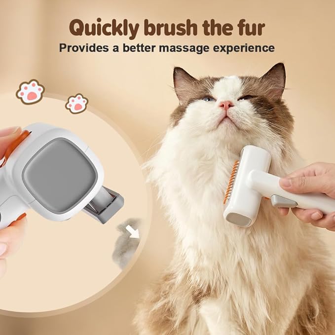 2-IN-1 Pet Self-Detangling & Grooming Comb, 2026 New Pet Grooming Combo with Release Button, Easy to Remove Loose Undercoat,Matted Fur & Tangles (1pcs)