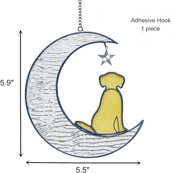Dog Memorial Stained Glass Window Hanging Suncatcher Pet Sympathy Gift for Loss of Dog Lovers