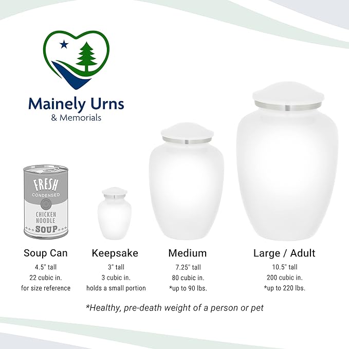 Homage Large Custom Photo Pet Cremation Urn for Pet Ashes - Vase Style Pet Urn - 200 Cubic Inch Capacity -Personalization Included (White)