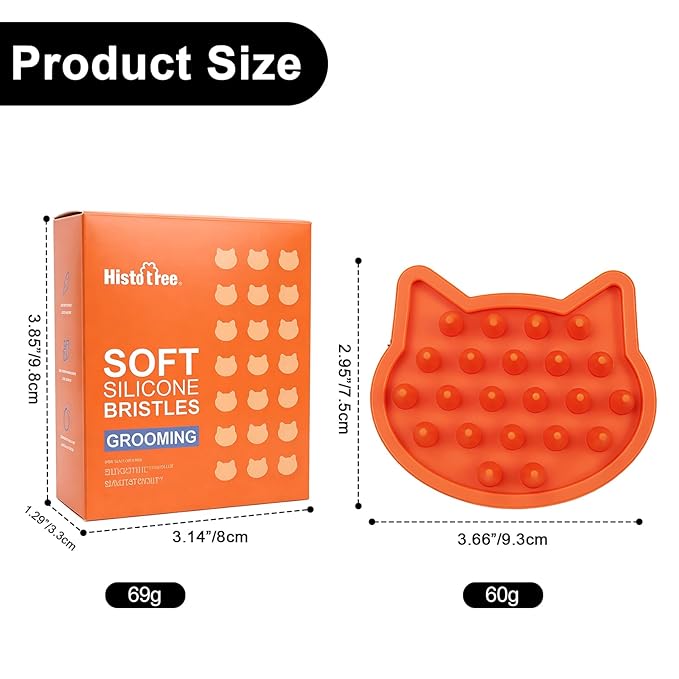 Orange Cat-Shaped Dog Bath Brush Dog Washing Brush Fine Pin Cat Massage Brush Pet Grooming Bathing Tool for Small Medium Dogs and Cats Remove Loose Hair Deep Cleansing