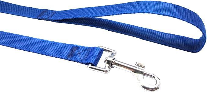 Nylon Training Dog Leash for Small Medium Large Dogs, 15ft 20ft 30ft 50ft Long Leash Dog/Puppy Lead for Obedience Recall Training, Camping (1" x 20ft, Blue)